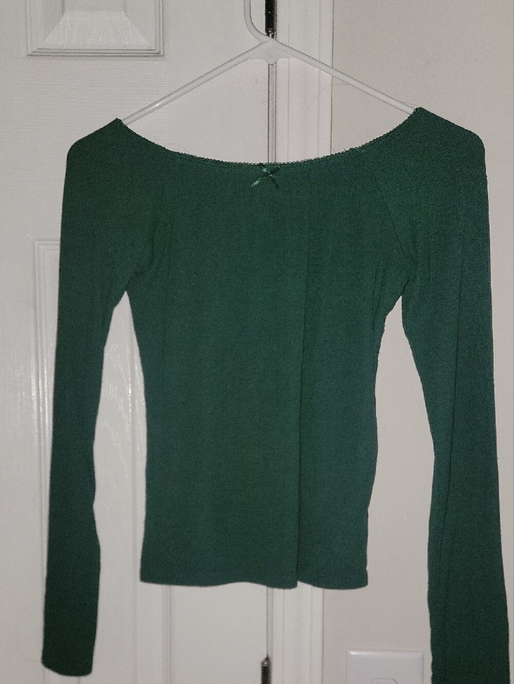 art class Forest Green Long Sleeve Boatneck Top